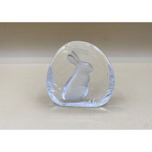 Bunny Rabbit Crystal Paperweight Zajecar 24% Lead 24% PbO Yugoslavia Vintage